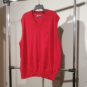 Chaps Men's Red V-Neck Sweater Vest